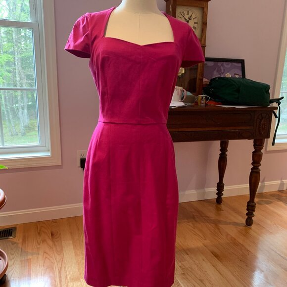 NWT hot pink Banana Republic cap-sleeve dress, US 8 - Picture 8 of 9